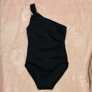 Michael Kors Black One-Shoulder Swimsuit